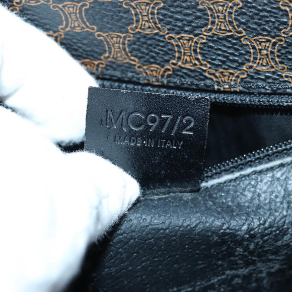 CELINE Macadam Canvas Umhängetasche PVC Leder Schwarz Auth 84935
