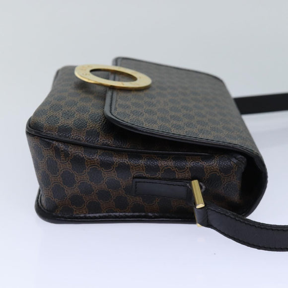 CELINE Macadam Canvas Umhängetasche PVC Leder Schwarz Auth 84935