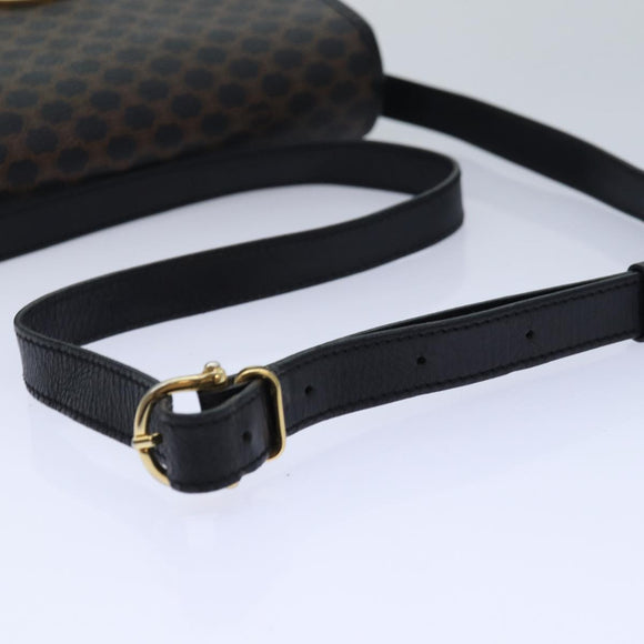 CELINE Macadam Canvas Umhängetasche PVC Leder Schwarz Auth 84935