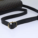 CELINE Macadam Canvas Shoulder Bag PVC Leather Black Auth 84935-7