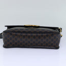 CELINE Macadam Canvas Shoulder Bag PVC Leather Black Auth 84935-5