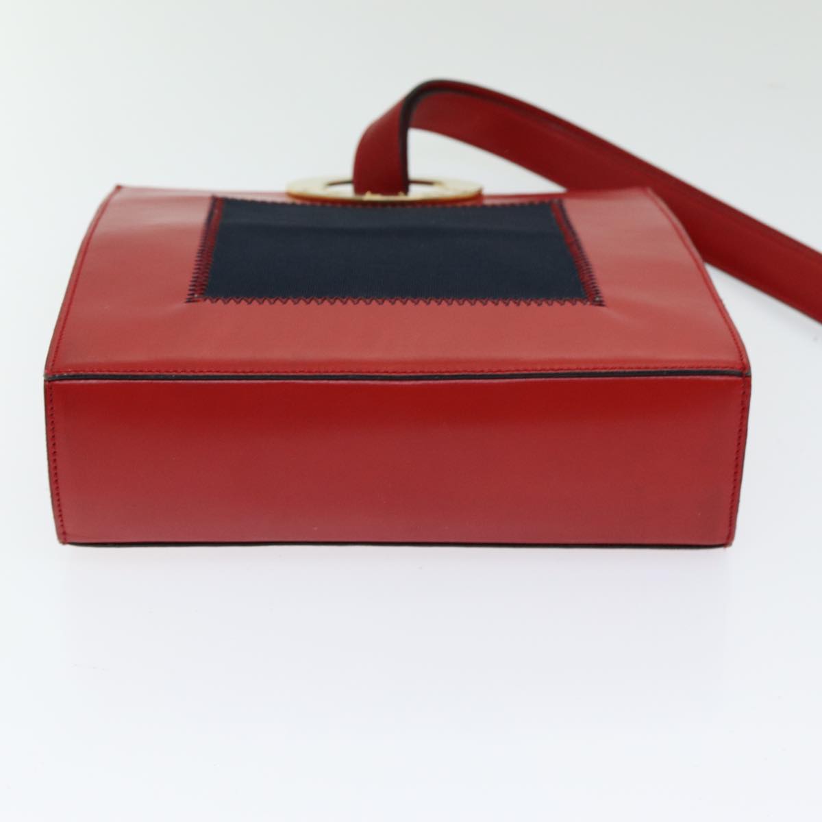 CELINE Shoulder Bag Leather Red Auth 84936