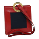 CELINE Shoulder Bag Leather Red Auth 84936-1