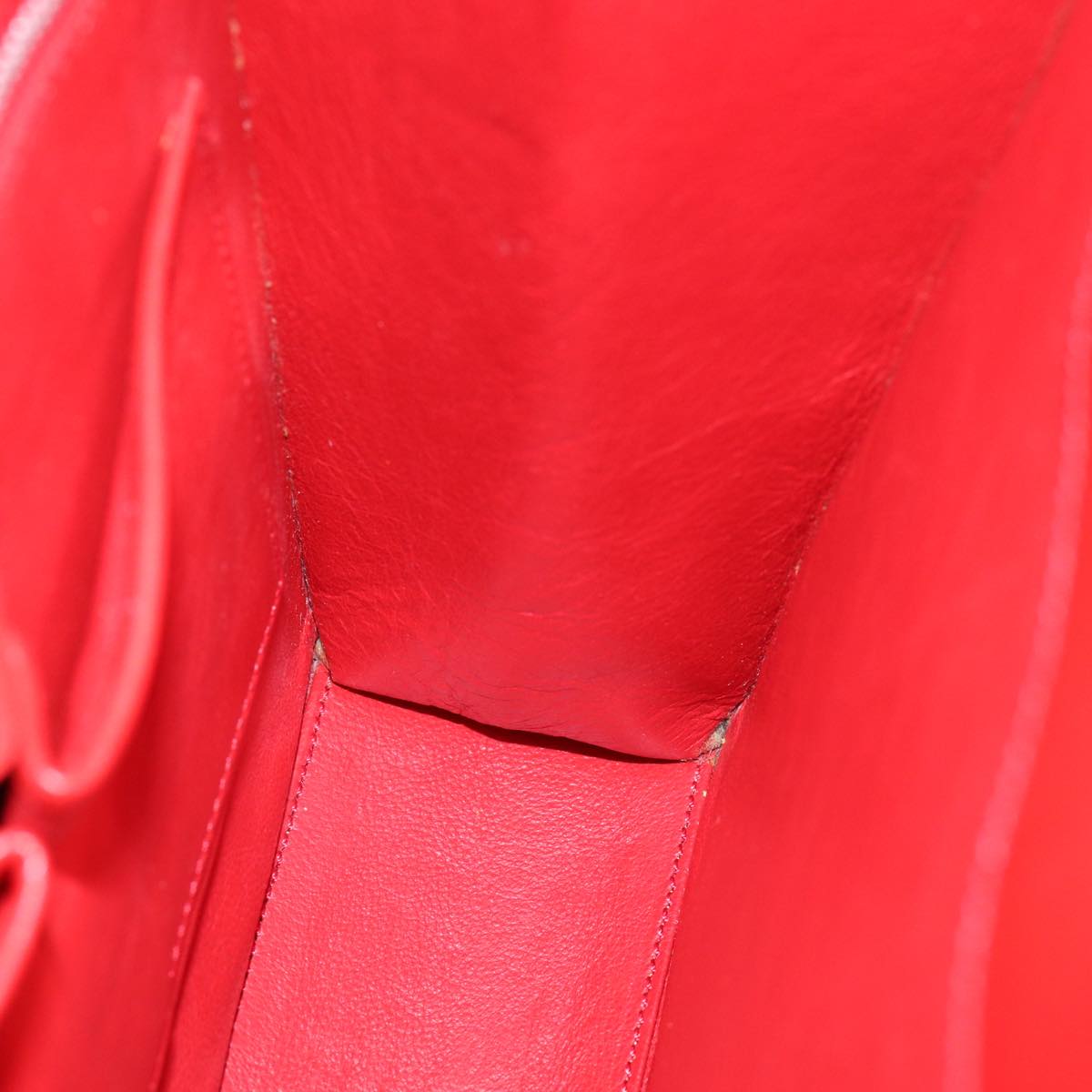 CELINE Shoulder Bag Leather Red Auth 84936