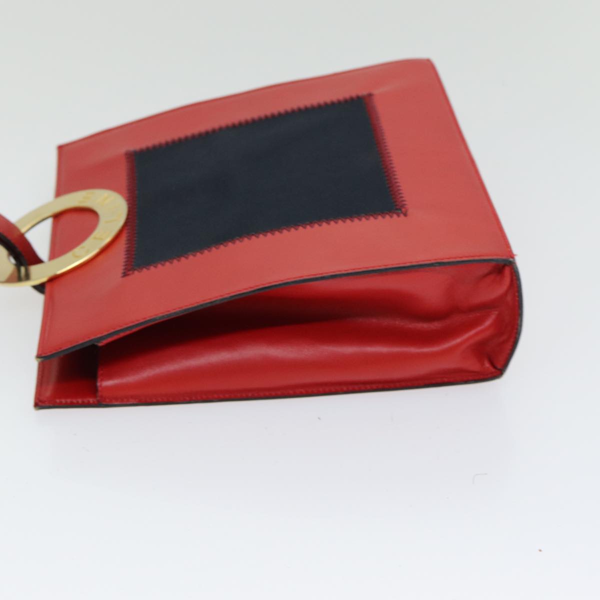 CELINE Shoulder Bag Leather Red Auth 84936