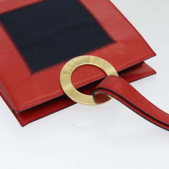 CELINE Schultertasche Leder Rot Auth 84936