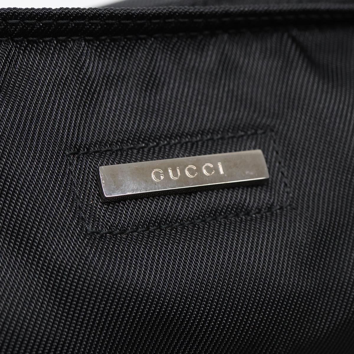 GUCCI Boston Bag Nylon Black 012 0388 Auth 84943