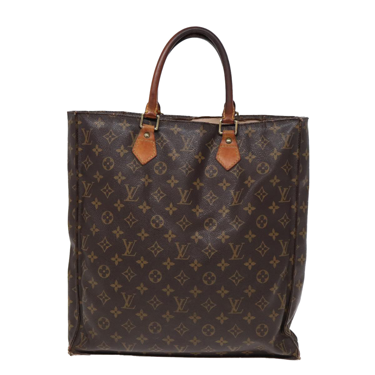 LOUIS VUITTON Monogram Sac Plat Hand Bag M51140 LV Auth 84959