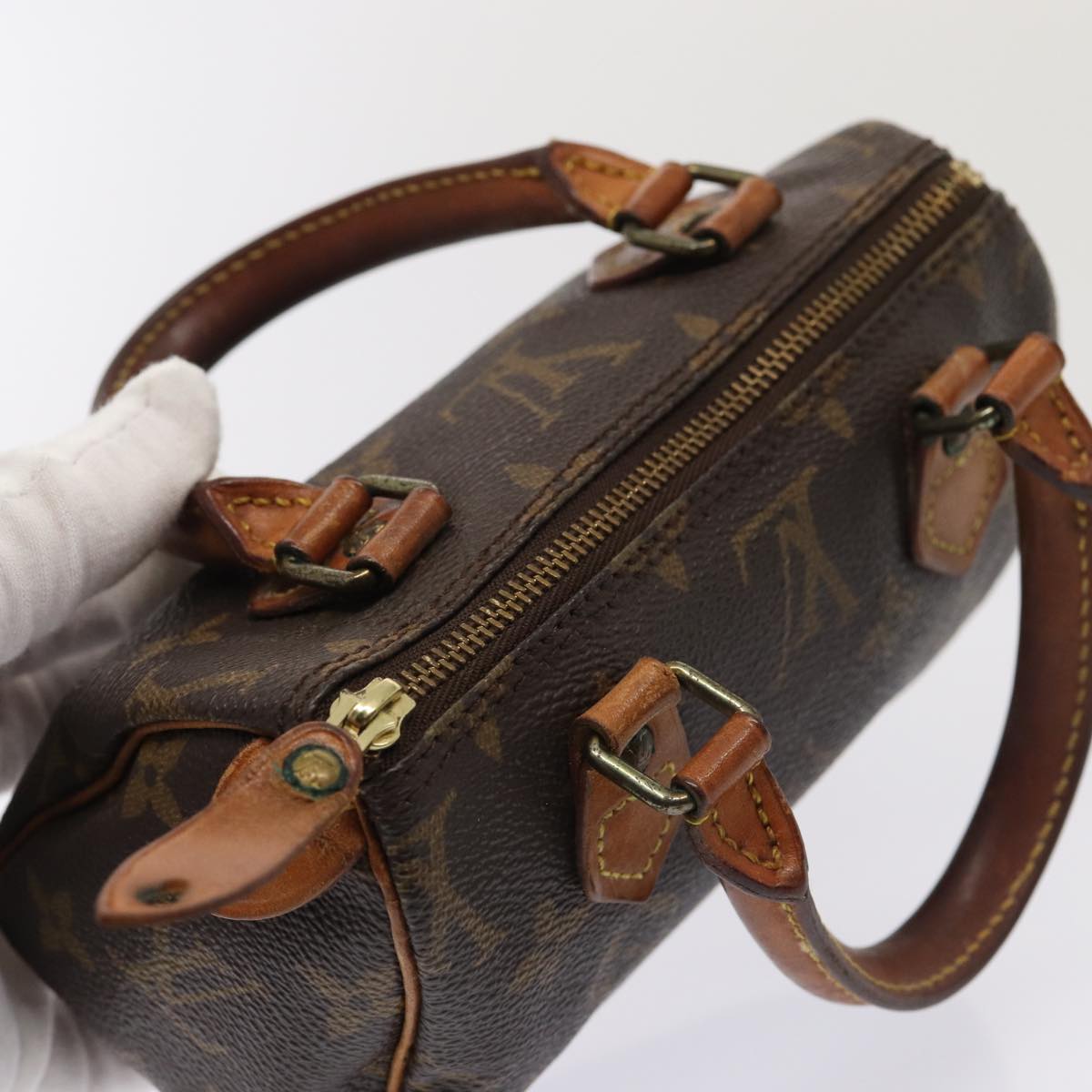 LOUIS VUITTON Monogram Mini Speedy Hand Bag M41534 LV Auth 84985