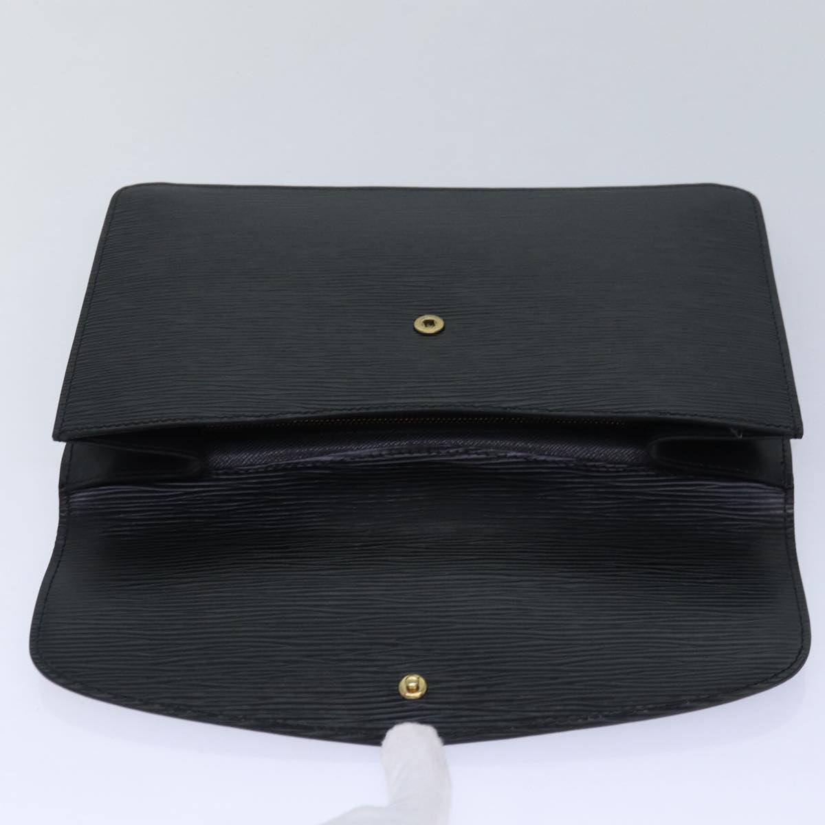 LOUIS VUITTON Epi Montaigne 27 Clutch Bag Black M52652 LV Auth 84997