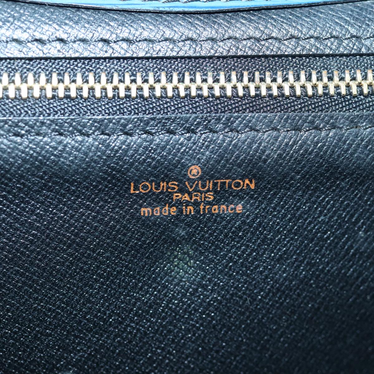 LOUIS VUITTON Epi Montaigne 27 Clutch Bag Blue M52655 LV Auth 84998