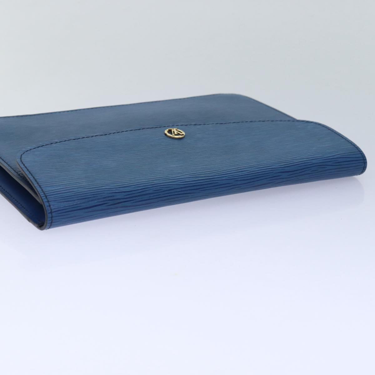 LOUIS VUITTON Epi Montaigne 27 Clutch Bag Blue M52655 LV Auth 84998