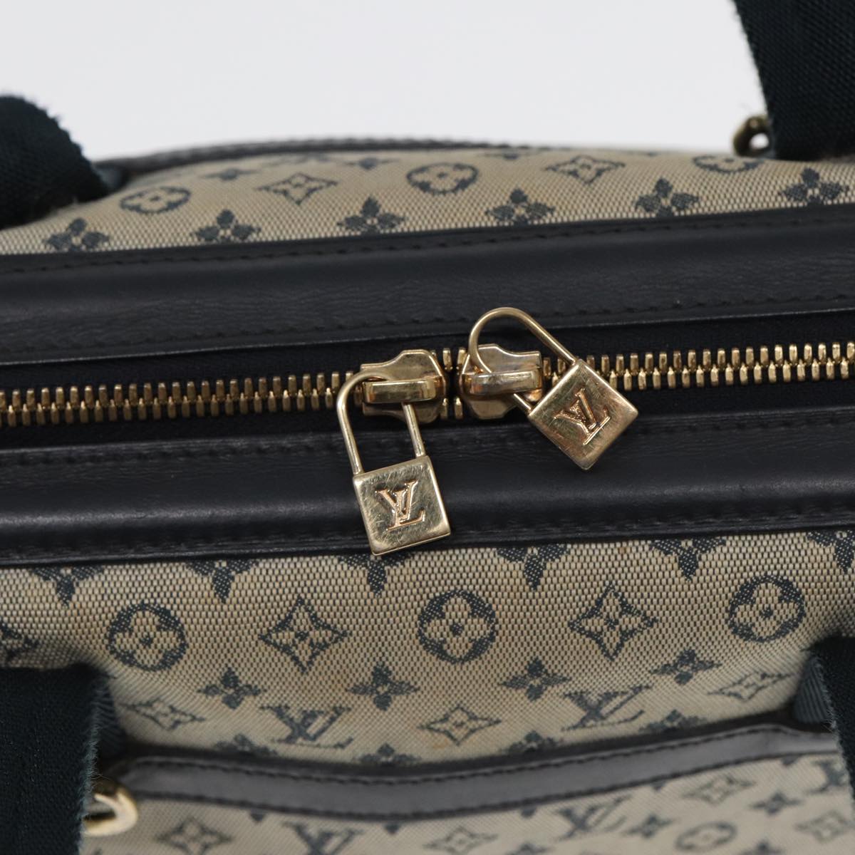 LOUIS VUITTON Monogram Mini Josephine PM Hand Bag Blue M92049 LV Auth 85001