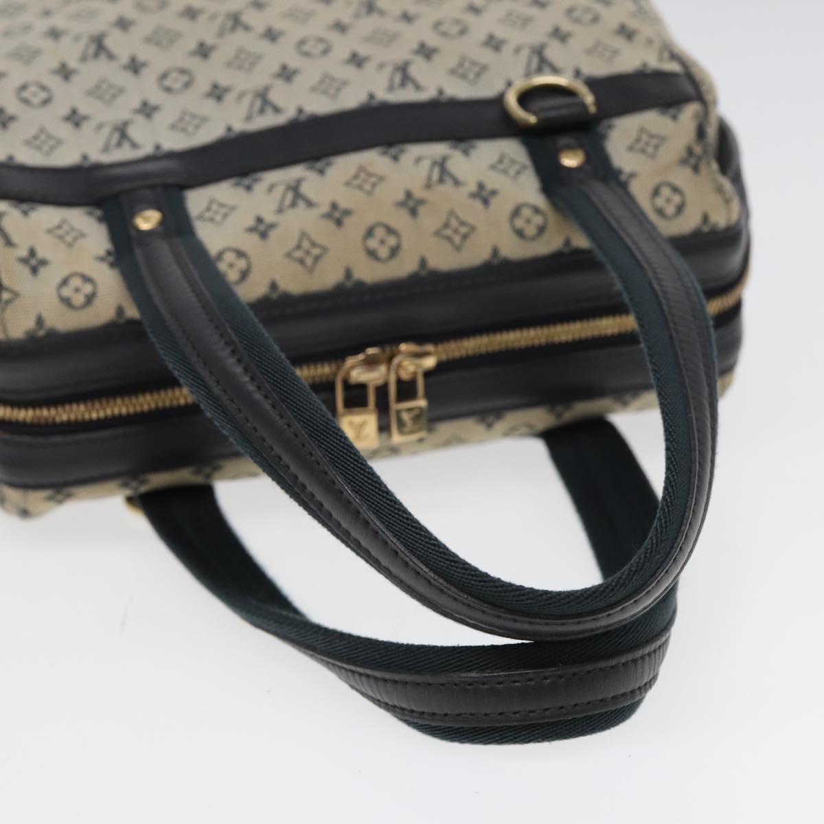 LOUIS VUITTON Monogram Mini Josephine PM Hand Bag Blue M92049 LV Auth 85001