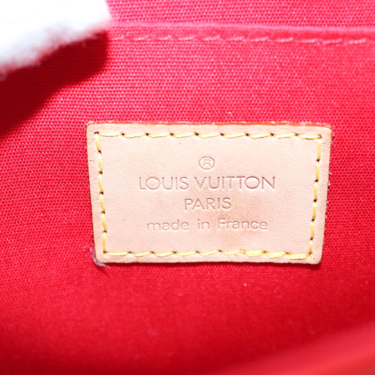 LOUIS VUITTON Monogram Vernis Biscayne Bay PM Bag Rouge M91291 LV Auth 85002