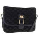 CELINE Macadam Canvas Shoulder Bag Black Auth 85006-1