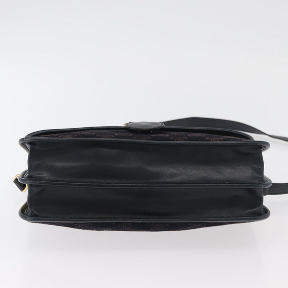 CELINE Macadam Canvas Shoulder Bag Black Auth 85006