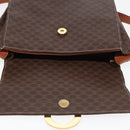 CELINE Macadam Canvas Shoulder Bag PVC Leather Brown Auth 85007-9