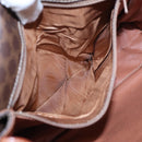 CELINE Macadam Canvas Shoulder Bag PVC Leather Brown Auth 85007-11