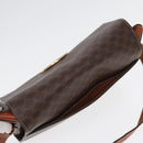 CELINE Macadam Canvas Shoulder Bag PVC Leather Brown Auth 85007-6