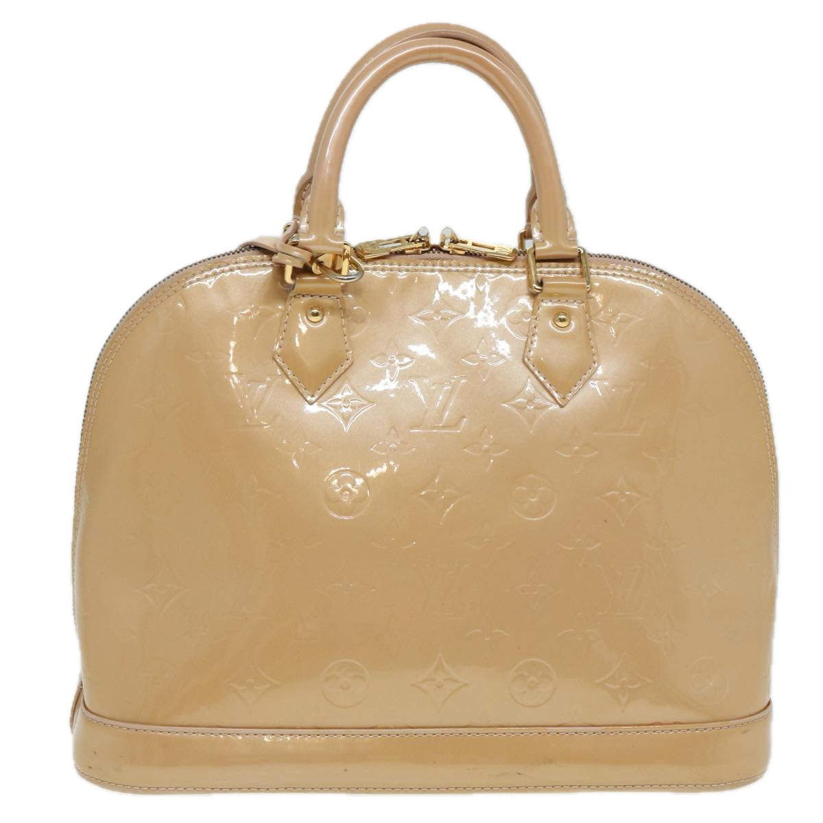 LOUIS VUITTON Monogram Vernis Alma PM Hand Bag Rose Angelique M90062 Auth 85024