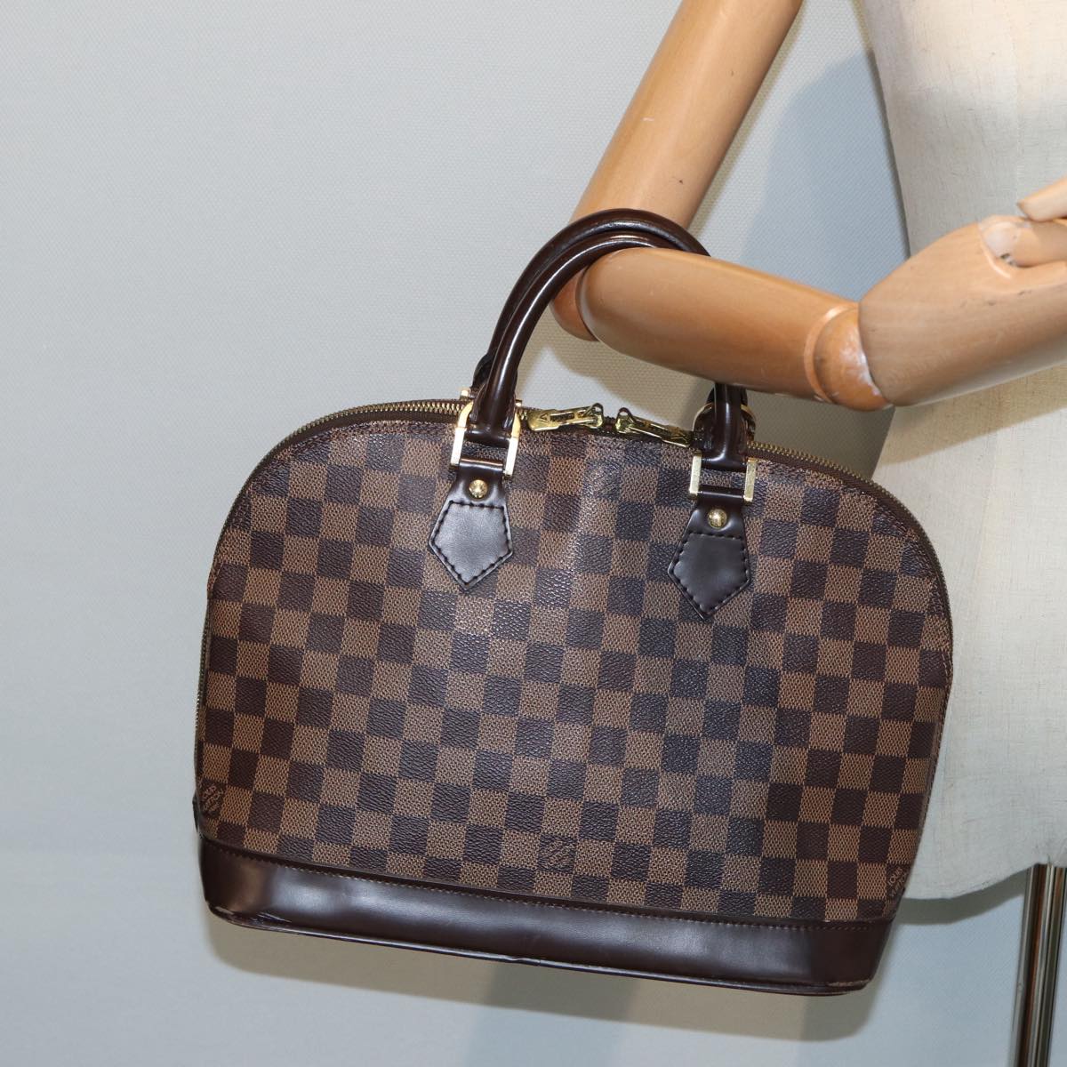 LOUIS VUITTON Damier Ebene Alma Hand Bag N51131 LV Auth 85034