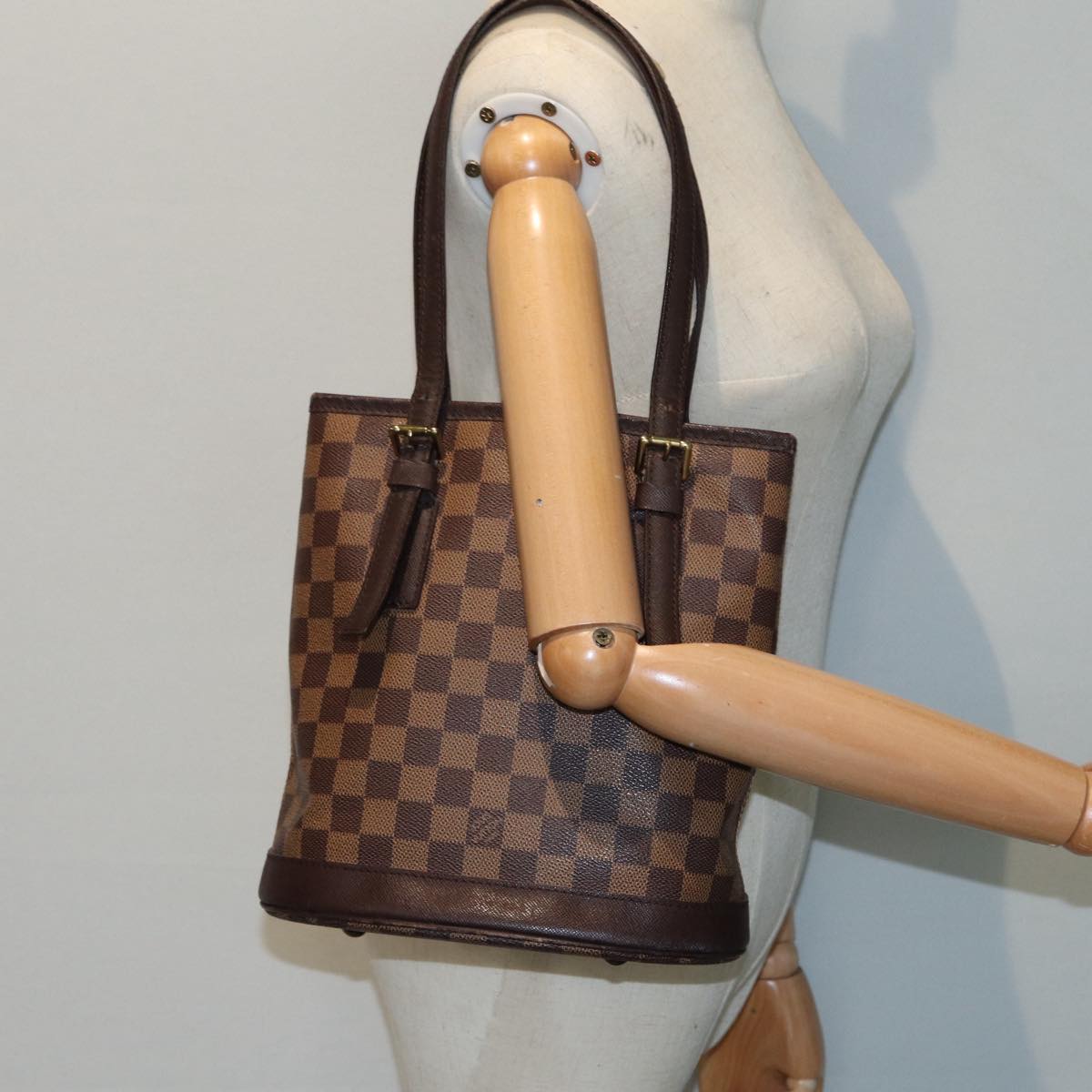 LOUIS VUITTON Damier Ebene Marais Shoulder Bag N42240 LV Auth 85035