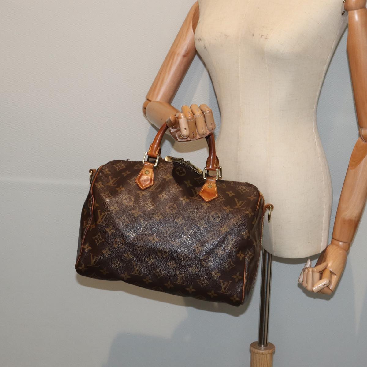 LOUIS VUITTON Monogram Speedy Bandouliere 30 Hand Bag M40391 LV Auth 85039