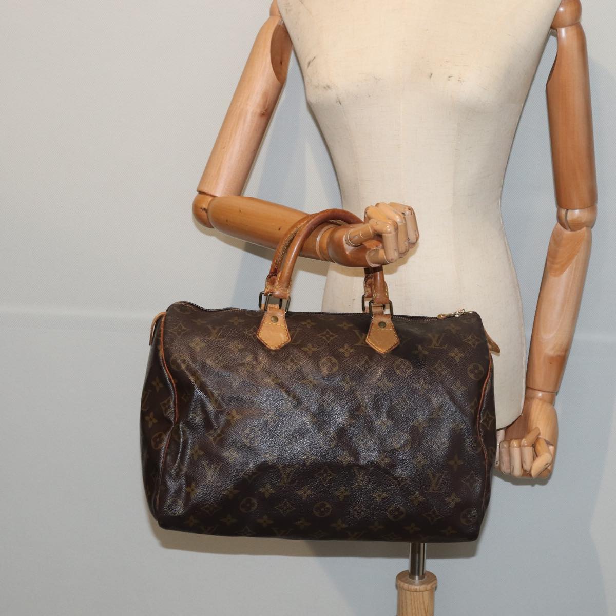 LOUIS VUITTON Monogram Speedy 35 Hand Bag M41524 LV Auth 85040