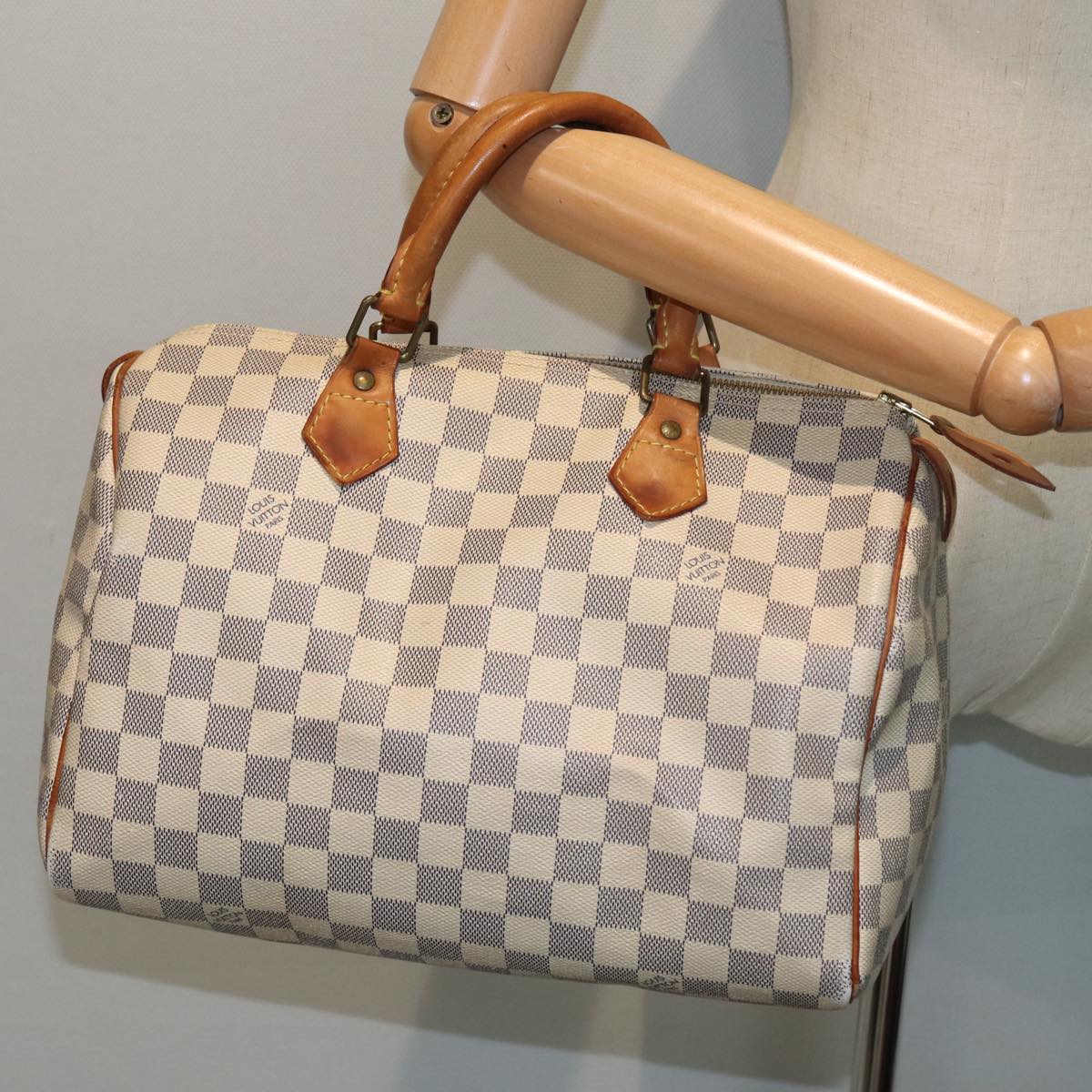 LOUIS VUITTON Damier Azur Speedy 30 Hand Bag N41533 LV Auth 85041