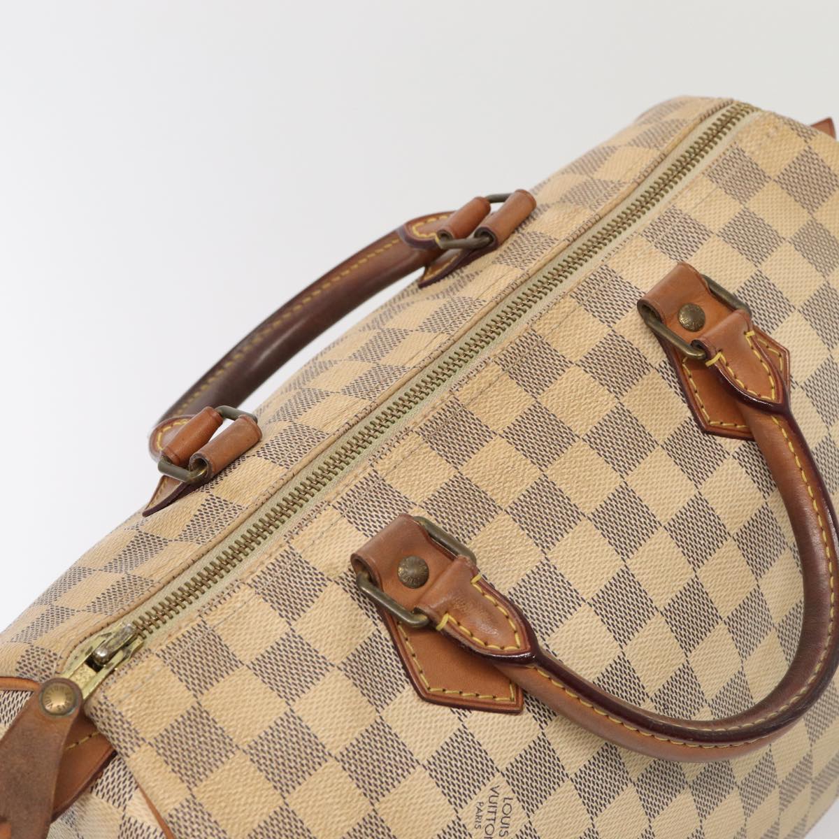 LOUIS VUITTON Damier Azur Speedy 30 Hand Bag N41533 LV Auth 85042