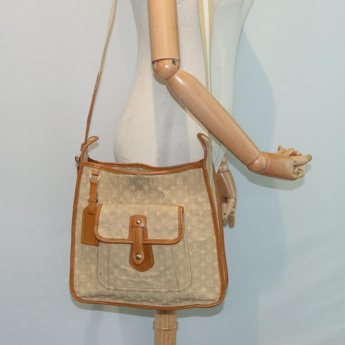 LOUIS VUITTON Monogram Mini Buzas Marie Kate Bag Beige M92323 LV Auth 85046