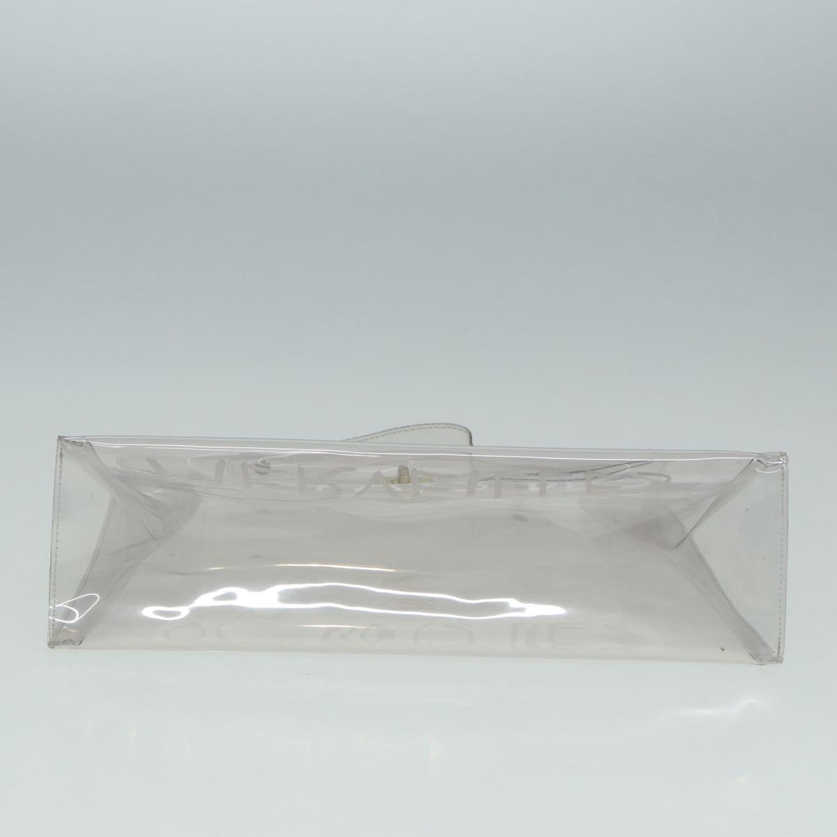 HERMES Vinyl Kelly Hand Bag Vinyl Clear Auth 85058