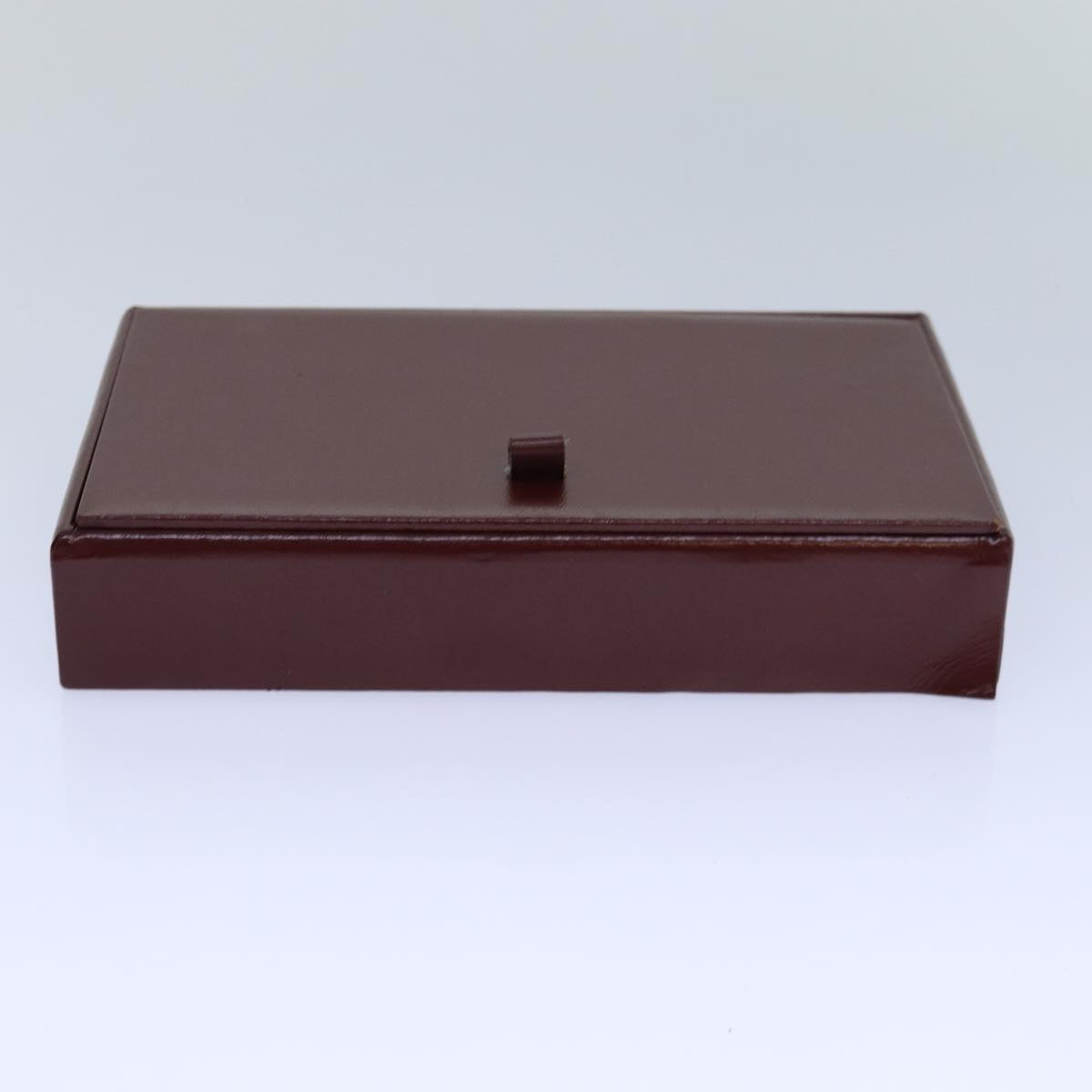 CARTIER Must Line Cosmetic Box Cosmetic Pouch Leather Bordeaux Auth 85060