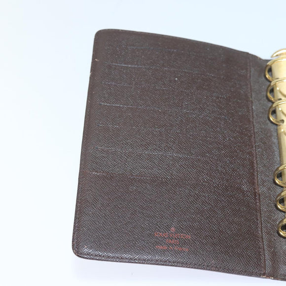 LOUIS VUITTON Damier Ebene Agenda MM Day Planner Cover R20240 LV Auth 85086