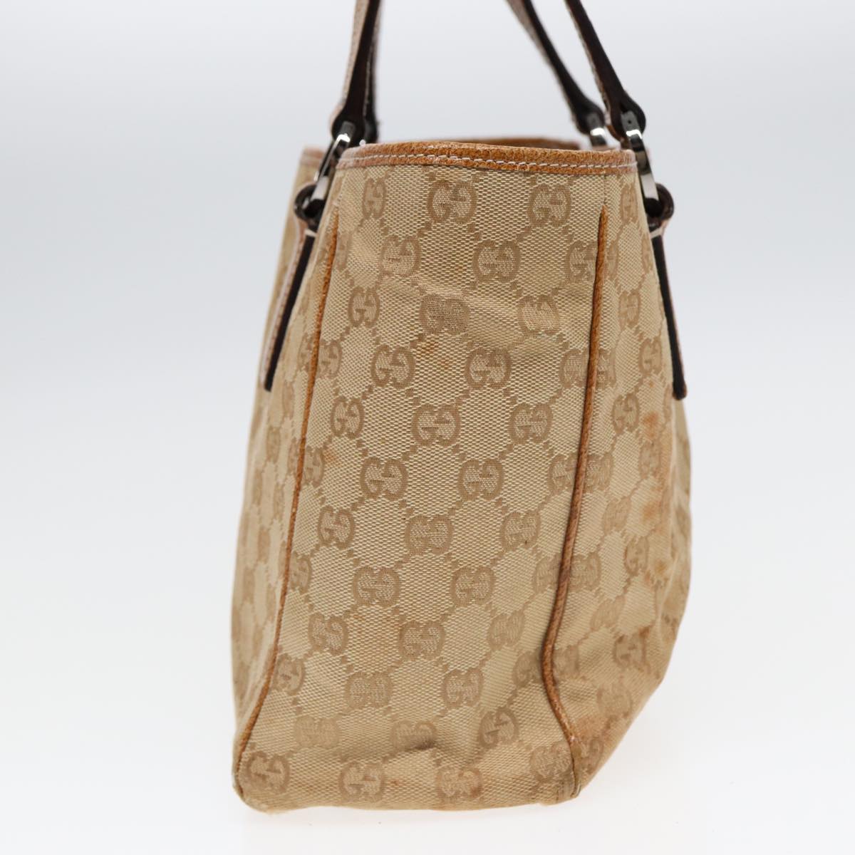 GUCCI GG Canvas Tote Bag Beige 113019 3444 Auth 85129