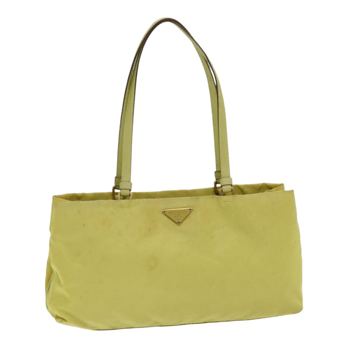 PRADA Tote Bag Nylon Yellow Auth 85134