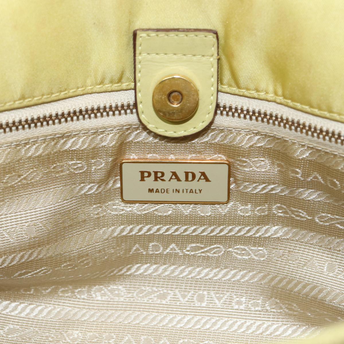 PRADA Tote Bag Nylon Yellow Auth 85134