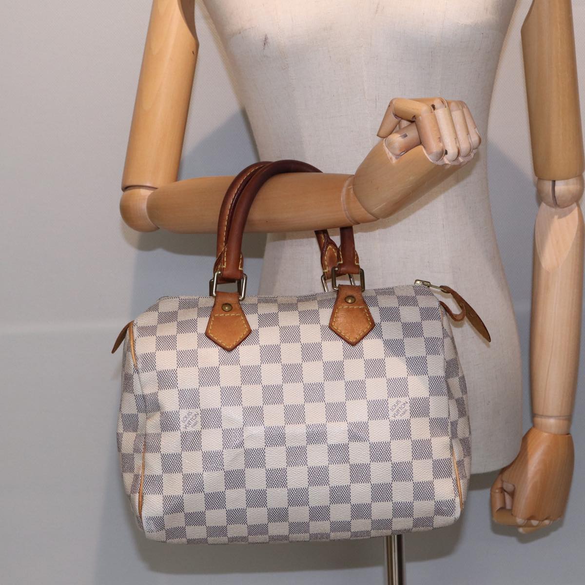 LOUIS VUITTON Damier Azur Speedy 25 Hand Bag N41534 LV Auth 85142