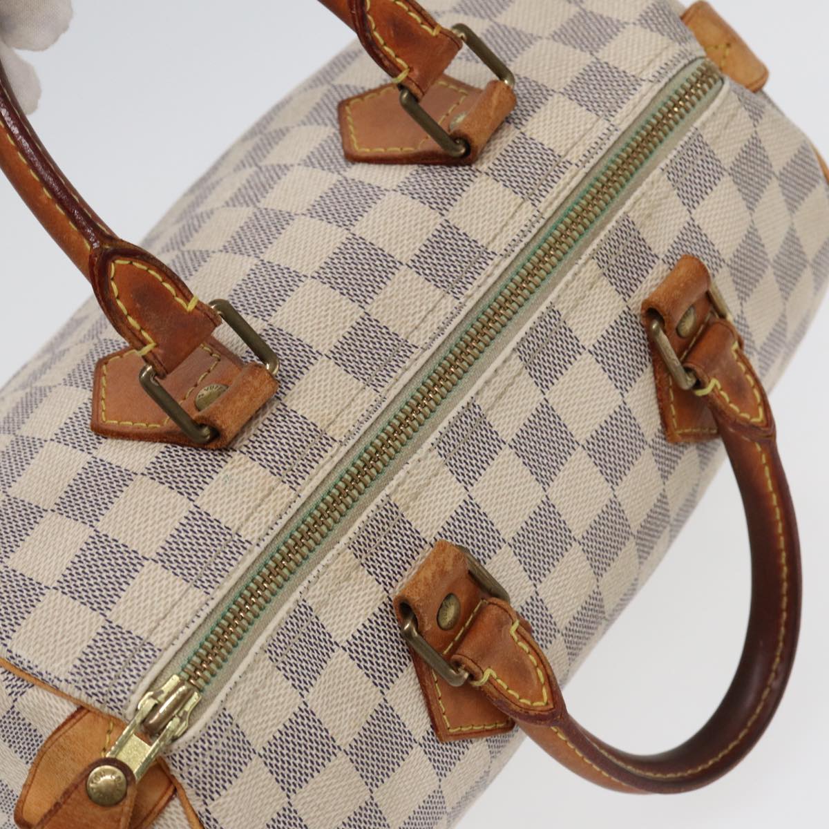 LOUIS VUITTON Damier Azur Speedy 25 Hand Bag N41534 LV Auth 85142