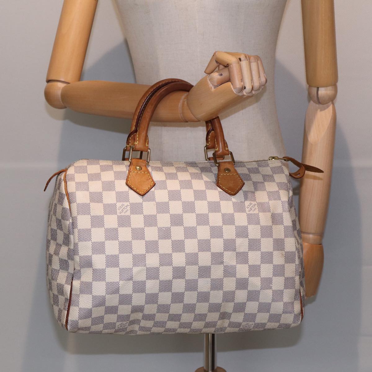 LOUIS VUITTON Damier Azur Speedy 30 Hand Bag N41533 LV Auth 85143