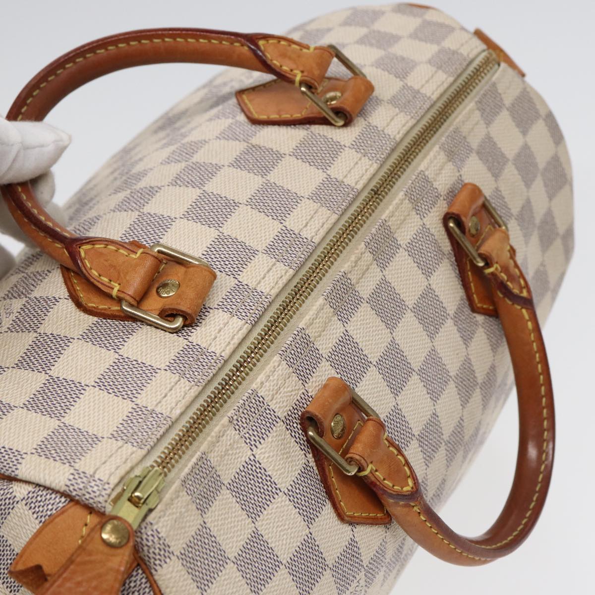 LOUIS VUITTON Damier Azur Speedy 30 Hand Bag N41533 LV Auth 85143