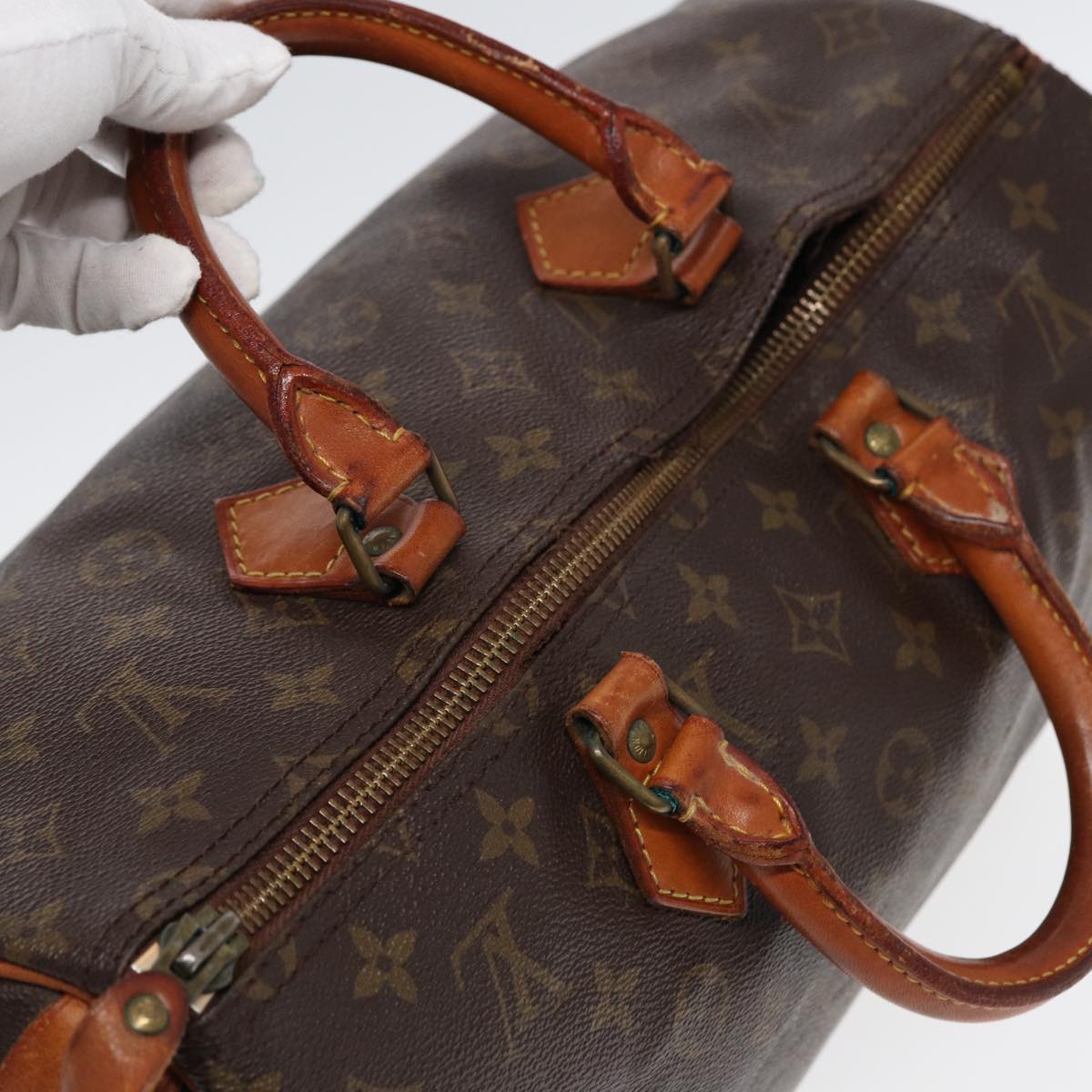 LOUIS VUITTON Monogram Speedy 35 Hand Bag M41524 LV Auth 85147