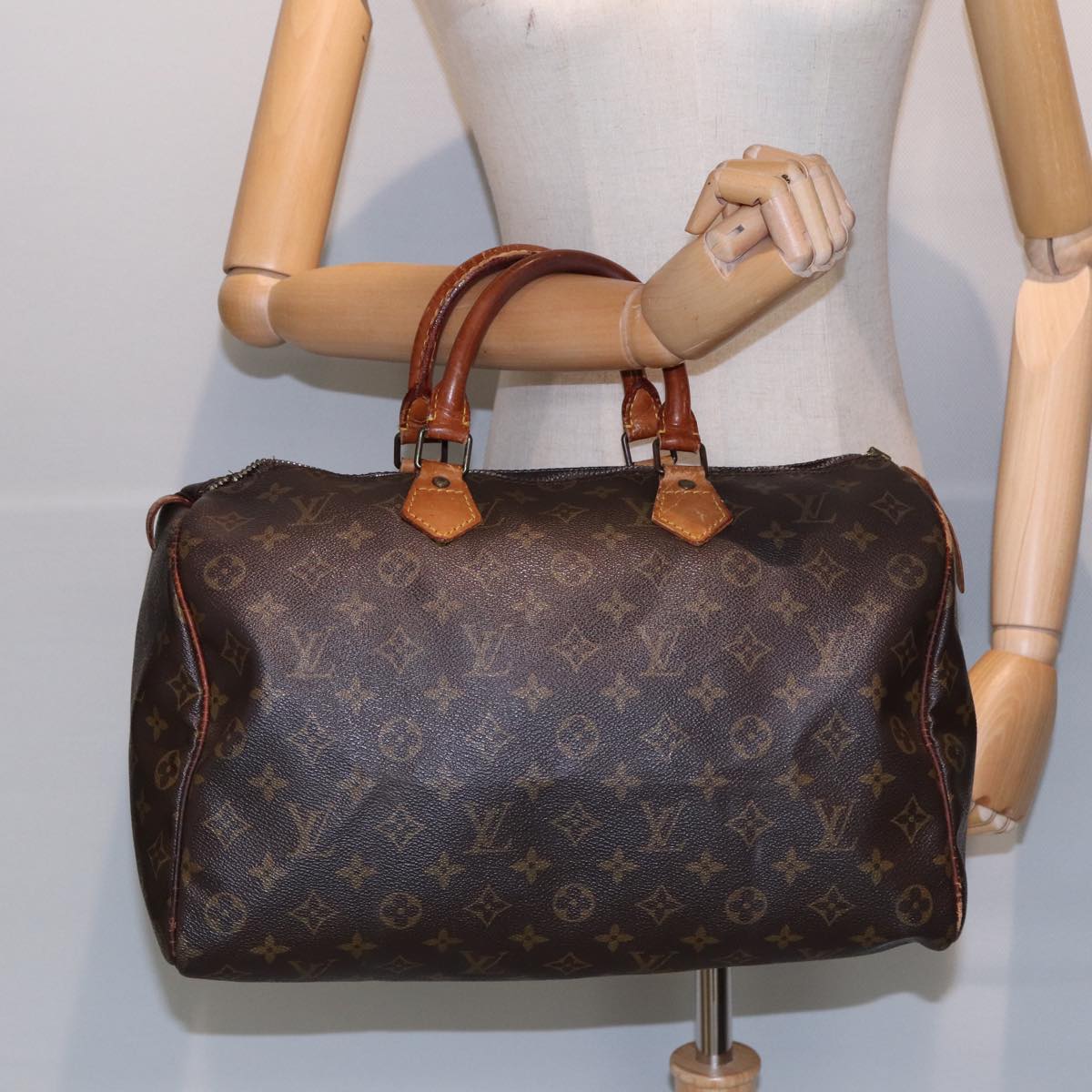 LOUIS VUITTON Monogram Speedy 35 Hand Bag M41524 LV Auth 85148