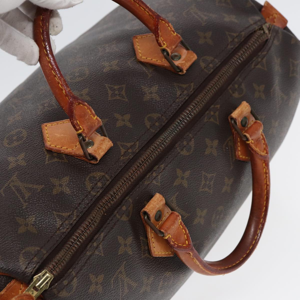 LOUIS VUITTON Monogram Speedy 35 Hand Bag M41524 LV Auth 85148