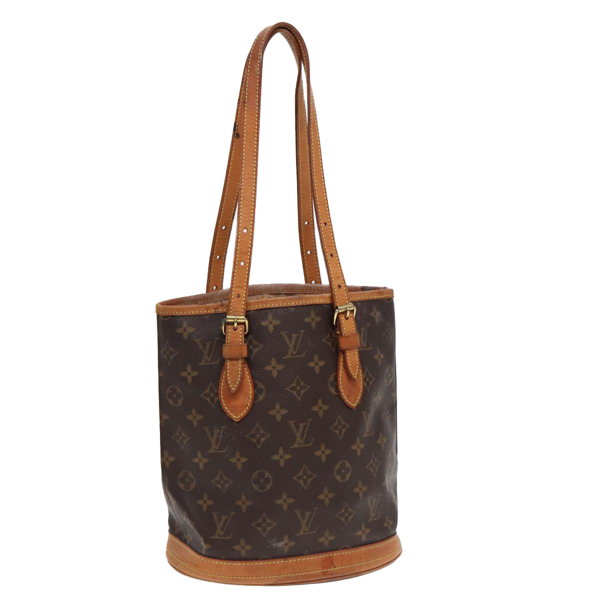 LOUIS VUITTON Monogram Bucket PM Shoulder Bag M42238 LV Auth 85149