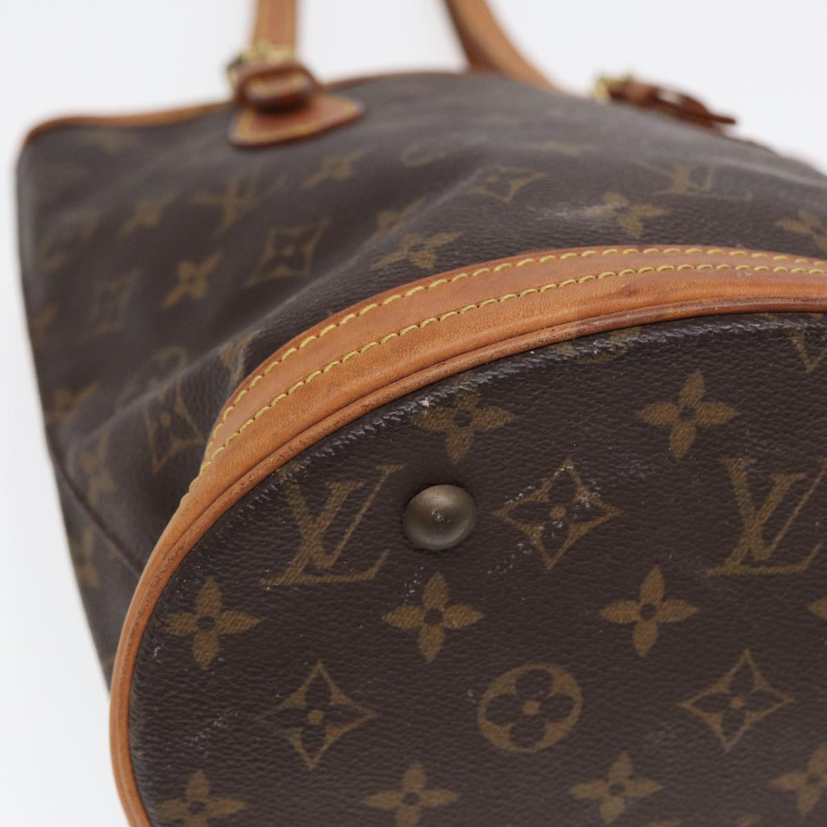 LOUIS VUITTON Monogram Bucket PM Shoulder Bag M42238 LV Auth 85149