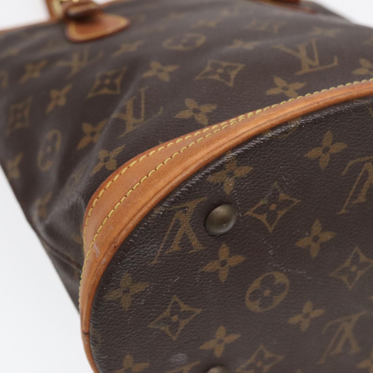 LOUIS VUITTON Monogram Bucket PM Shoulder Bag M42238 LV Auth 85149