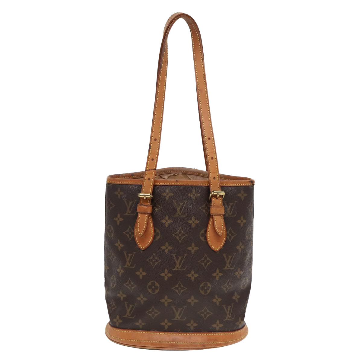 LOUIS VUITTON Monogram Bucket PM Shoulder Bag M42238 LV Auth 85149