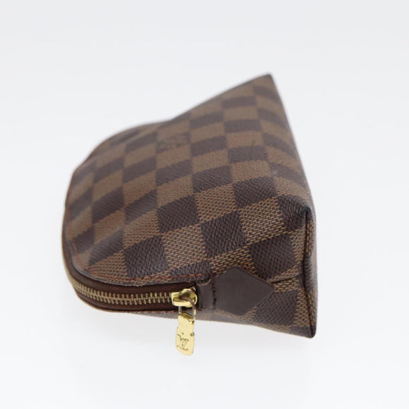 LOUIS VUITTON Damier Ebene Pochette Cosmetic PM Pouch N47516 LV Auth 85176